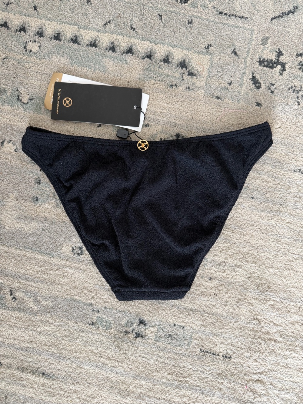 NWT Vix Ferenze Crinkle Full Swim Bikini Bottom Black - Picture 7 of 8